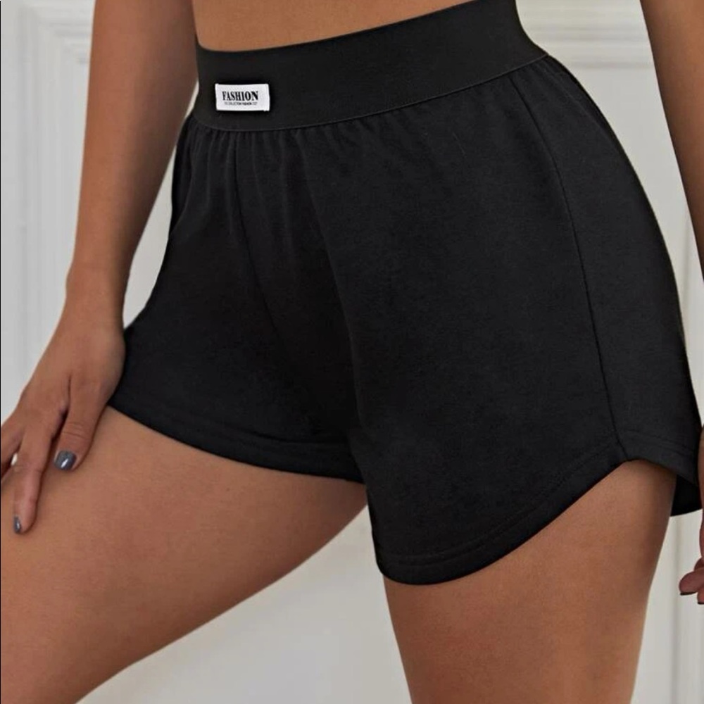 Letter Patched Track Shorts